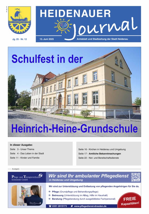 Heidenauer Journal - Amtsblatt und Stadtzeitung der Stadt Heidenau Titelblatt 12/2025