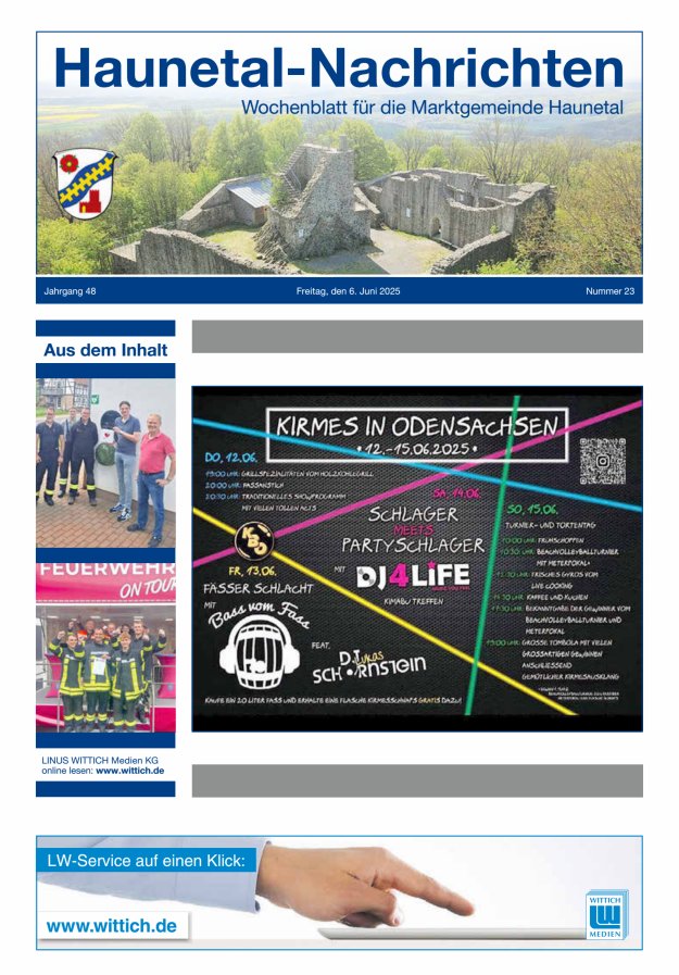 Haunetal-Nachrichten Titelblatt 23/2025