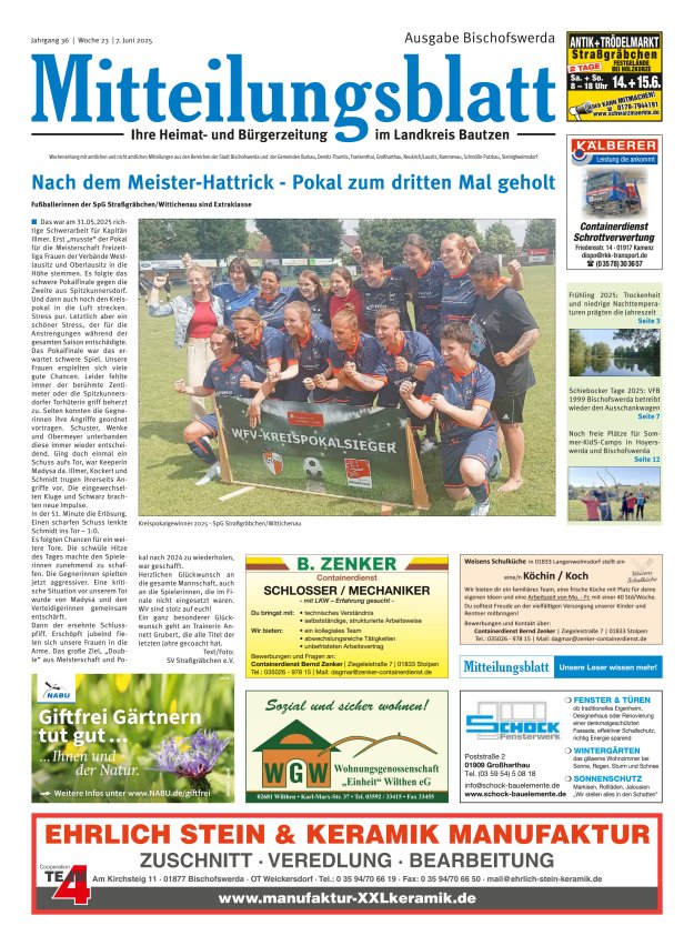 Mitteilungsblatt LK Bautzen Ausgabe Bischofswerda Titelblatt 22/2025