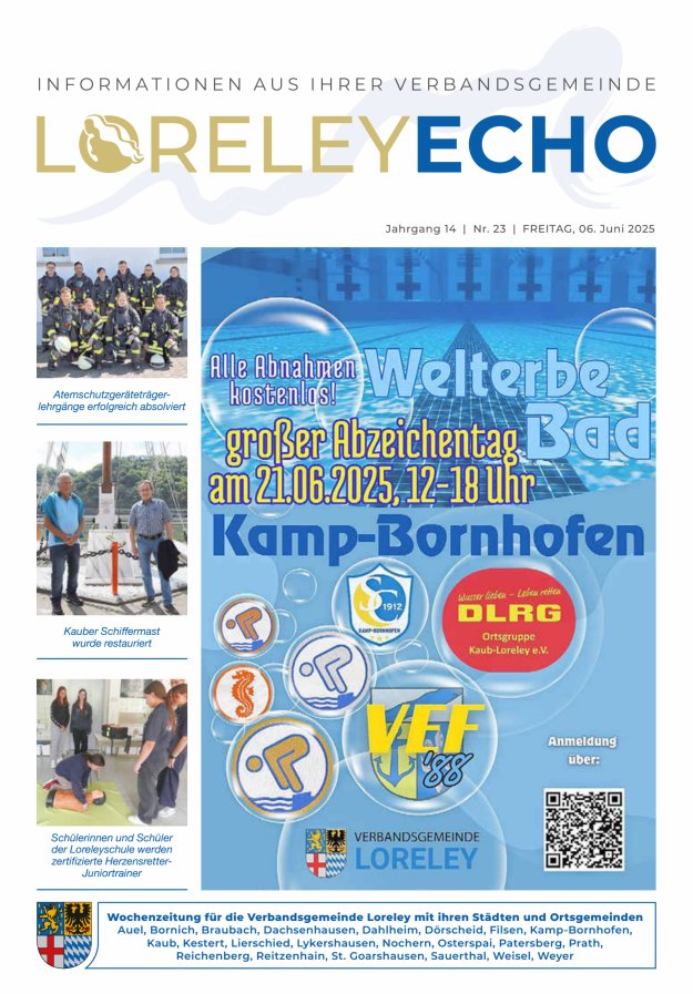 Loreley-Echo - Mitteilungsblatt der Verbandsgemeinde Loreley Titelblatt 23/2025