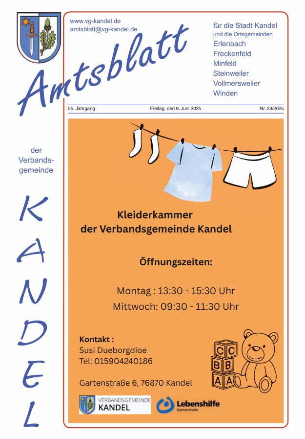 Amtsblatt VG Kandel Titelblatt 23/2025