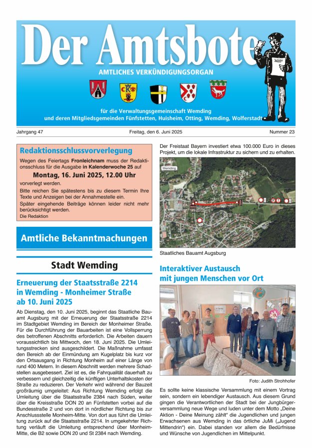 Der Amtsbote - Wemding Verwaltungsgemeinschaft Titelblatt 23/2025