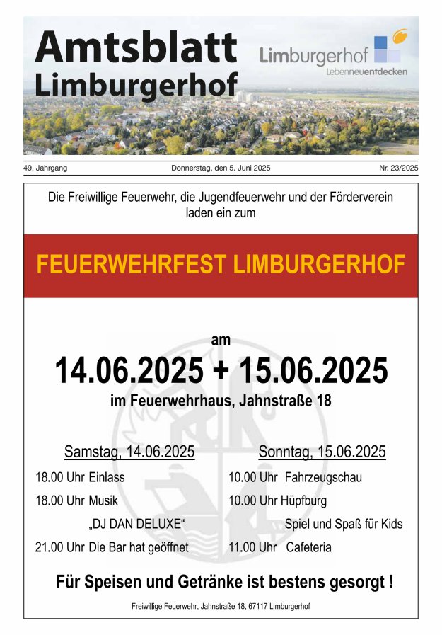 Amtsblatt Limburgerhof Titelblatt 23/2025