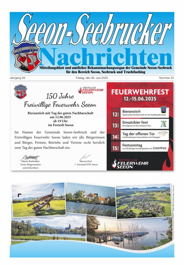 Seeon-Seebrucker Nachrichten Titelblatt 23/2025