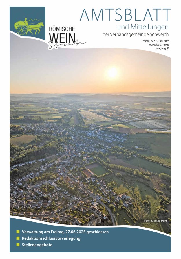 Amtsblatt VG Schweich Titelblatt 23/2025
