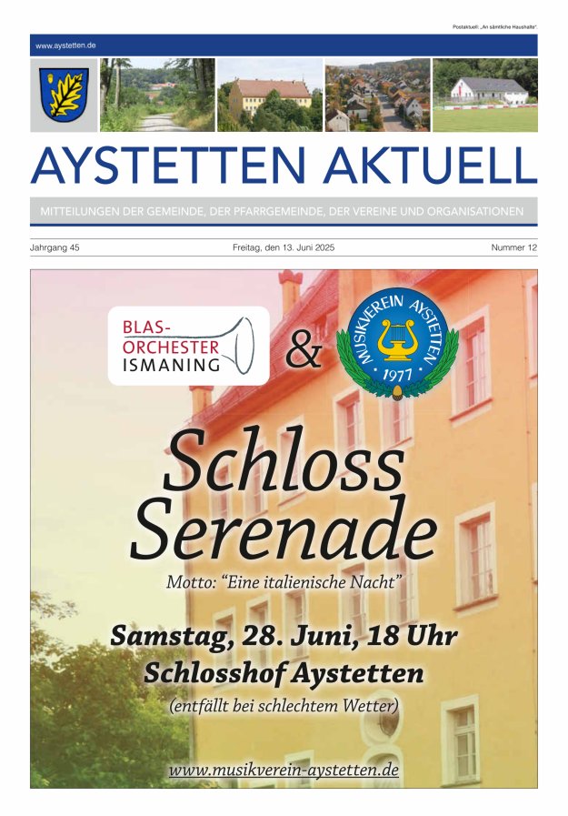Aystetten Aktuell Wir über uns Titelblatt 12/2025