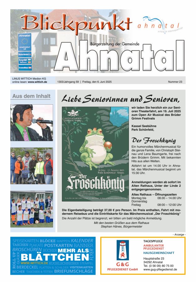 Blickpunkt Ahnatal Titelblatt 23/2025