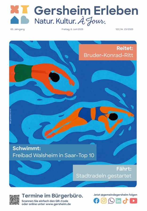 Bekanntmachungsblatt der Gemeinde Gersheim Titelblatt 23/2025