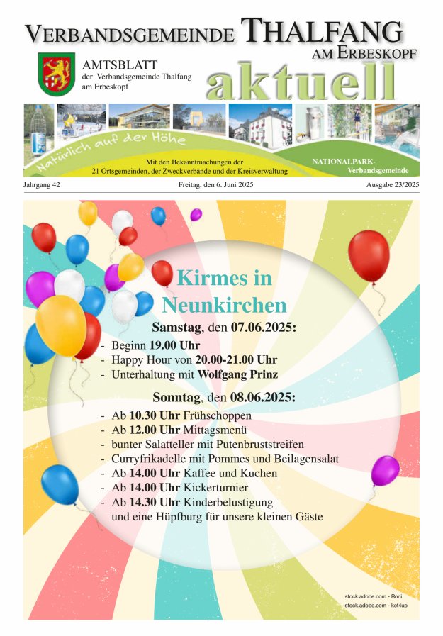 Thalfang aktuell - Amtsblatt VG Thalfang Titelblatt 23/2025