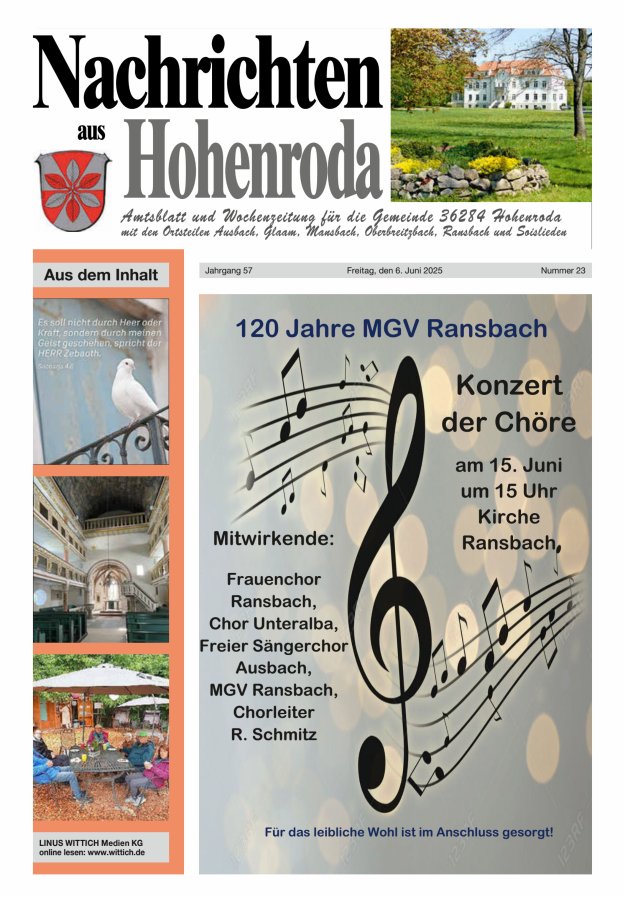 Nachrichten aus Hohenroda Titelblatt 23/2025