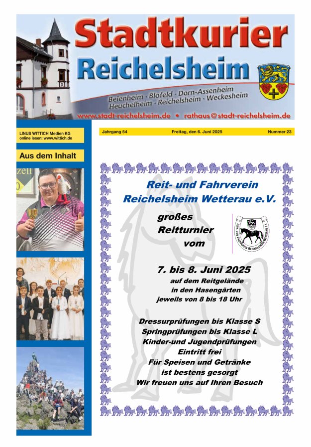 Stadtkurier Reichelsheim Titelblatt 23/2025