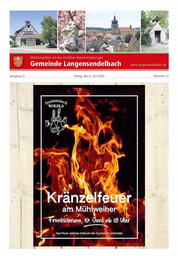 Mitteilungsblatt - Gemeinde Langensendelbach Titelblatt 12/2025
