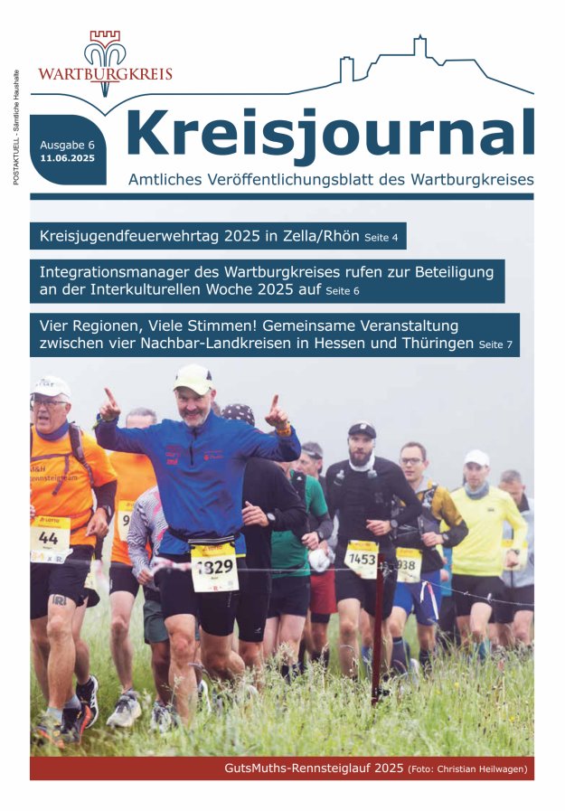 Kreisjournal - Amtliches Veröffentlichungsblatt des Wartburgkreises Titelblatt 06/2025