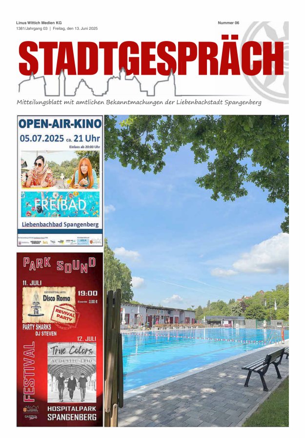 Stadtgespräch Spangenberg Titelblatt 06/2025