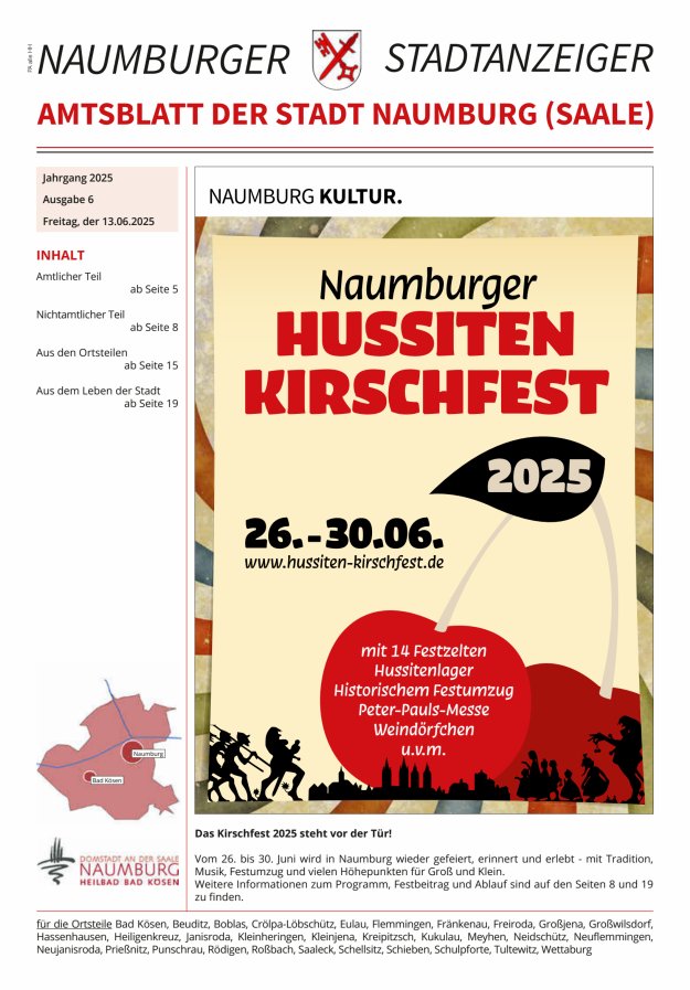 Amtsblatt der Stadt Naumburg (Saale) Titelblatt 06/2025