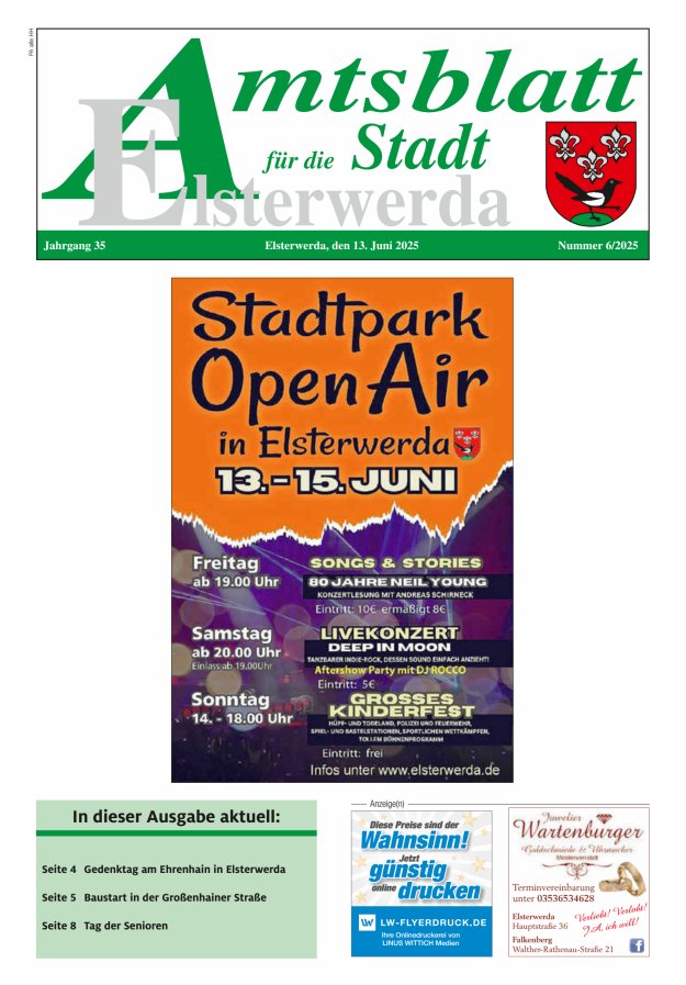 Amtsblatt für die Stadt Elsterwerda Titelblatt 06/2025