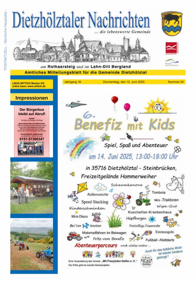 Dietzhölztaler Nachrichten Titelblatt 24/2025