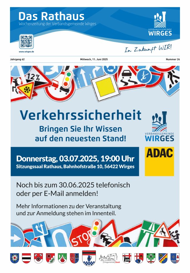Das Rathaus - Informationen für die Bürger in der VG Wirges Titelblatt 24/2025