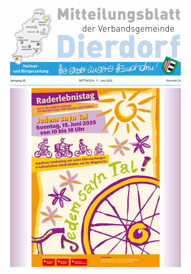 Mitteilungsblatt der Verbandsgemeinde Dierdorf Titelblatt 24/2025