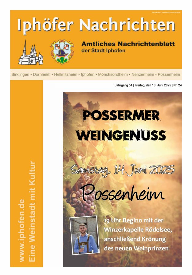Iphöfer Nachrichten Titelblatt 24/2025