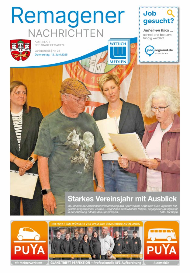 Remagener Nachrichten Titelblatt 24/2025