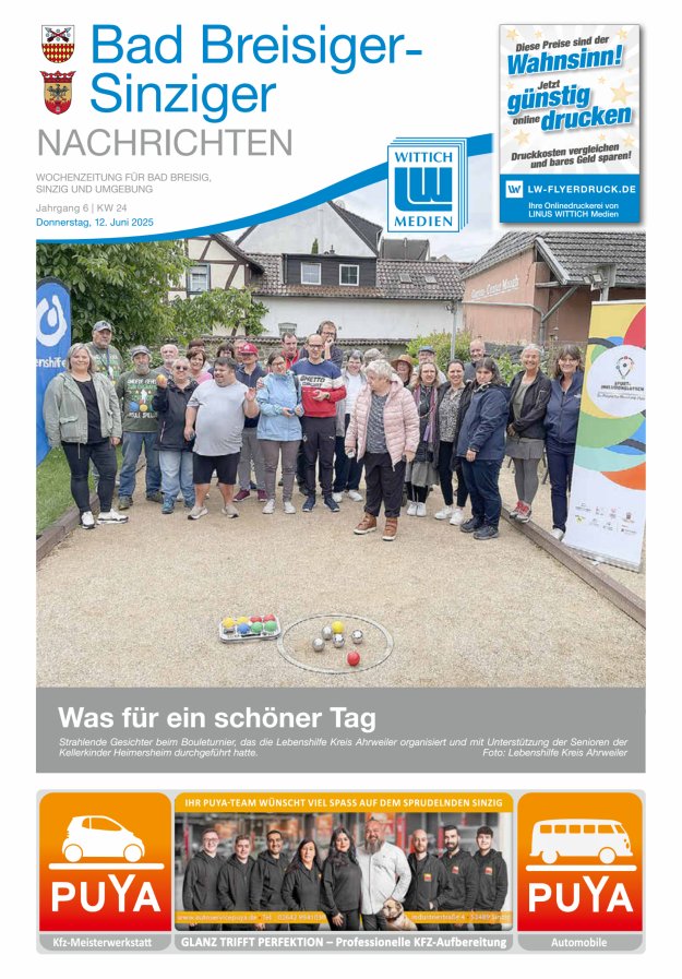 Bad Breisiger-Sinziger Nachrichten Titelblatt 24/2025