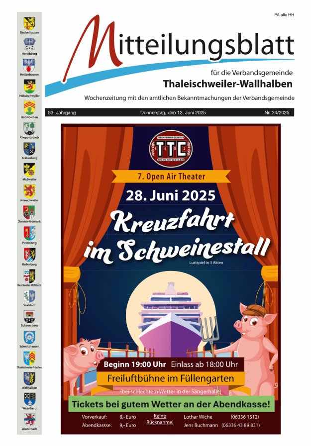 Mitteilungsblatt VG Thaleischweiler-Wallhalben Titelblatt 24/2025