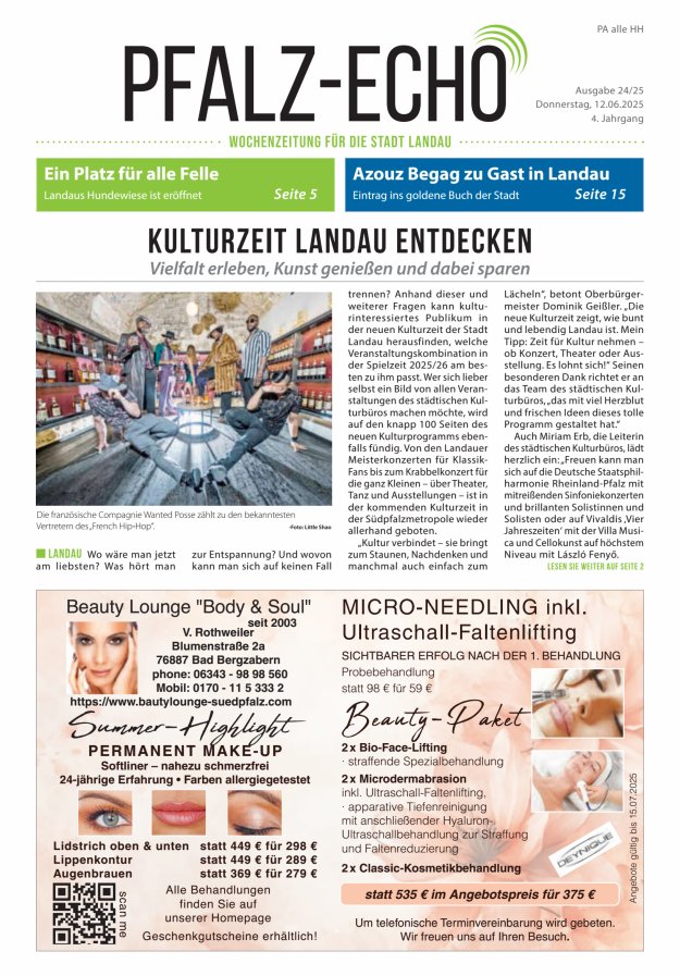 Pfalz-Echo Titelblatt 24/2025