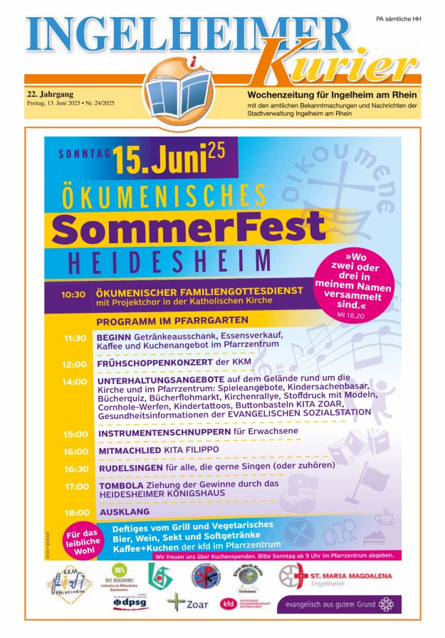 Ingelheimer Kurier Titelblatt 24/2025