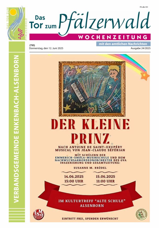 Das Tor zum Pfälzer Wald - VG Enkenbach-Alsenborn Titelblatt 24/2025