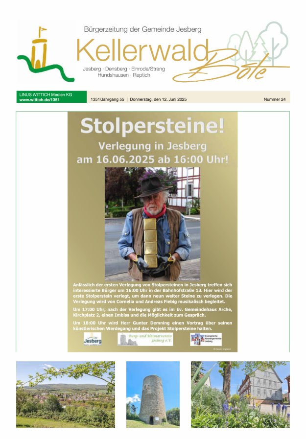 Kellerwaldbote - Bürgerzeitung der Gemeinde Jesberg Titelblatt 24/2025