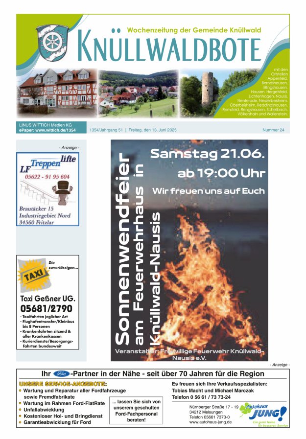 Knüllwaldbote Titelblatt 24/2025