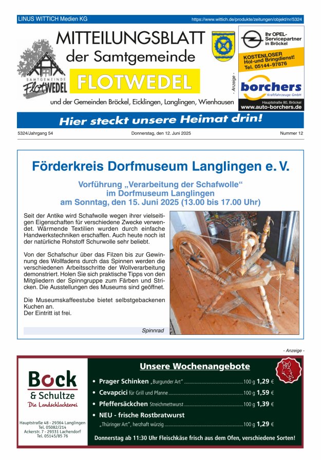 Mitteilungsblatt der Samtgemeinde Flotwedel Titelblatt 12/2025