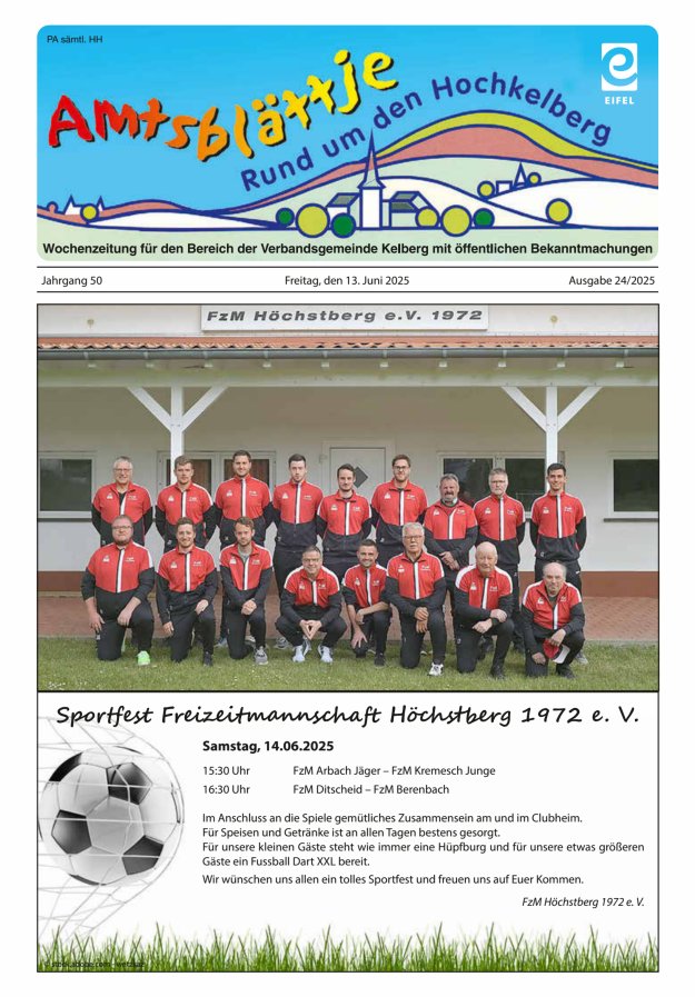 Amtsblättje - Rund um den Hochkelberg Titelblatt 24/2025
