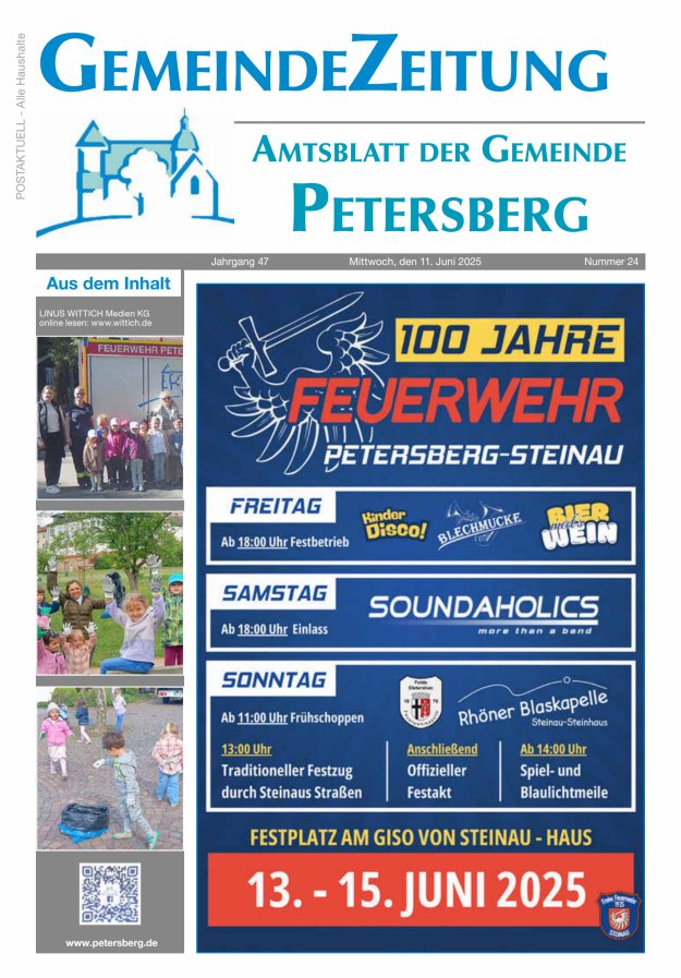 Amtsblatt Blickpunkt Petersberg Titelblatt 24/2025