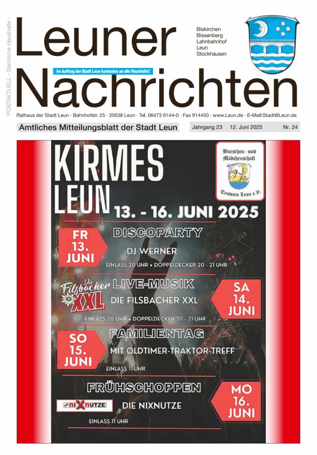 Leuner Nachrichten Titelblatt 24/2025