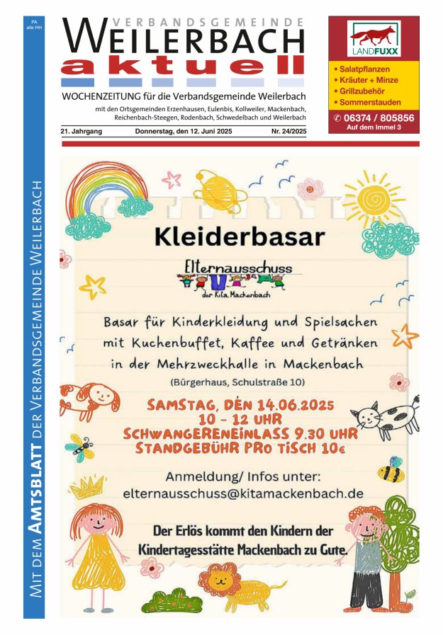 Verbandsgemeinde Weilerbach aktuell Titelblatt 24/2025