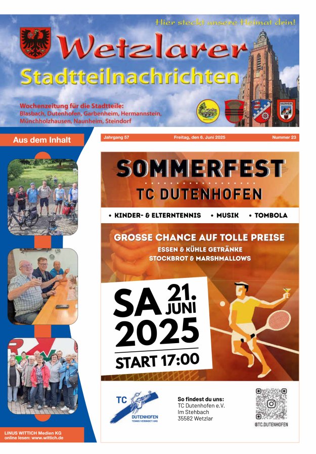 Wetzlarer Stadtteilnachrichten Titelblatt 23/2025