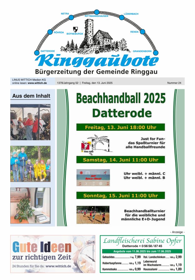 Ringgaubote Titelblatt 24/2025