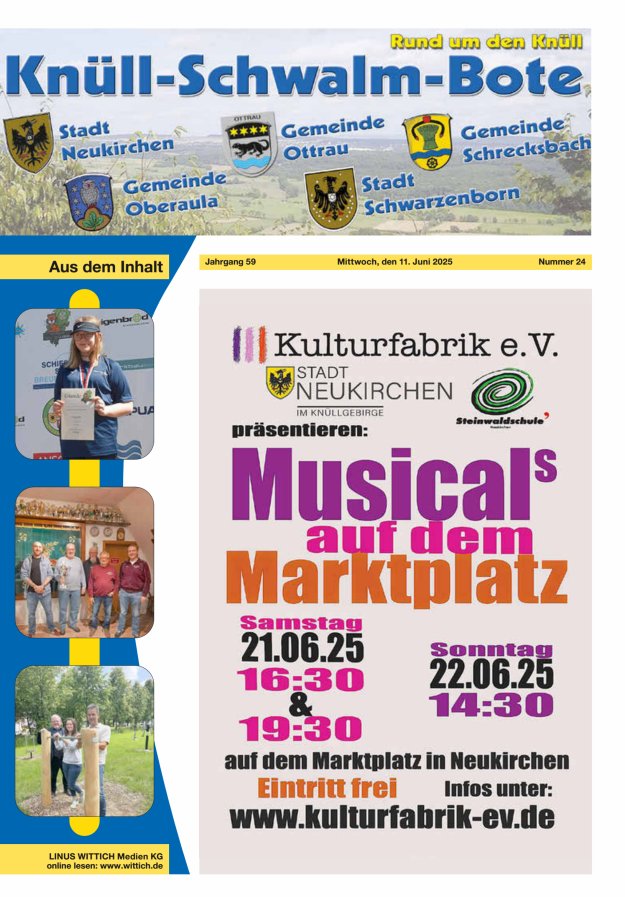 Knüll-Schwalm-Bote Titelblatt 24/2025