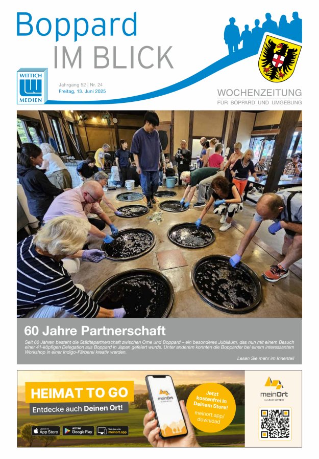 Boppard im Blick - Heimatzeitung für die Stadt Boppard Titelblatt 24/2025