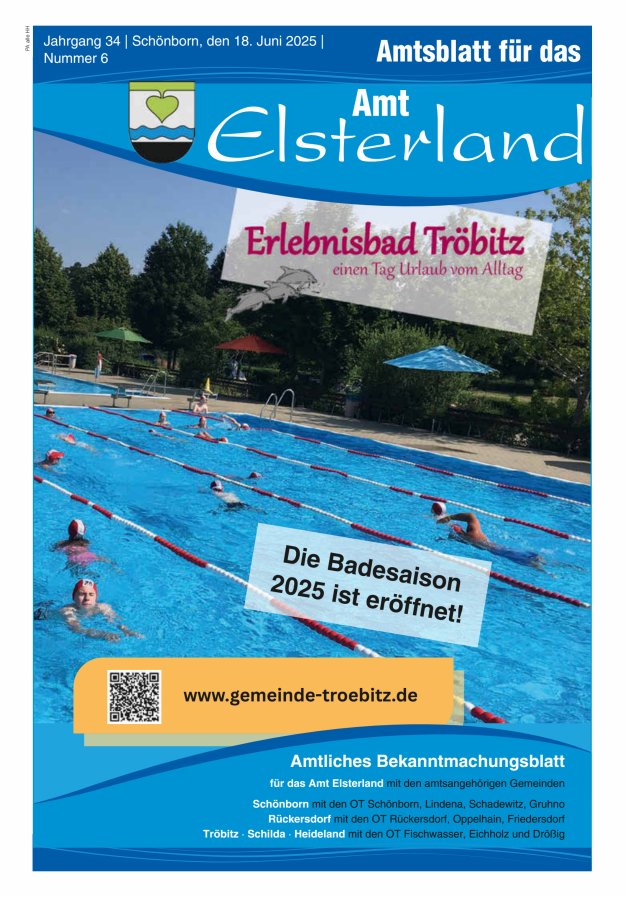 Amtsblatt für das Amt Elsterland Titelblatt 06/2025