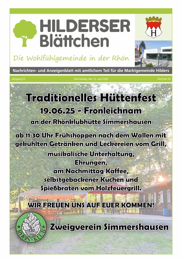 Hilderser Blättchen Titelblatt 24/2025