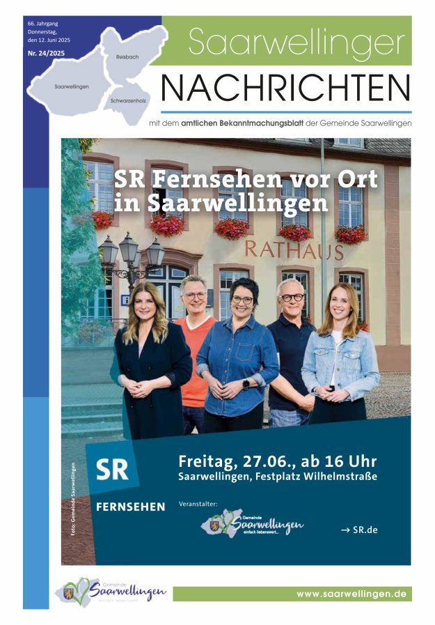 Saarwellinger Nachrichten Titelblatt 24/2025