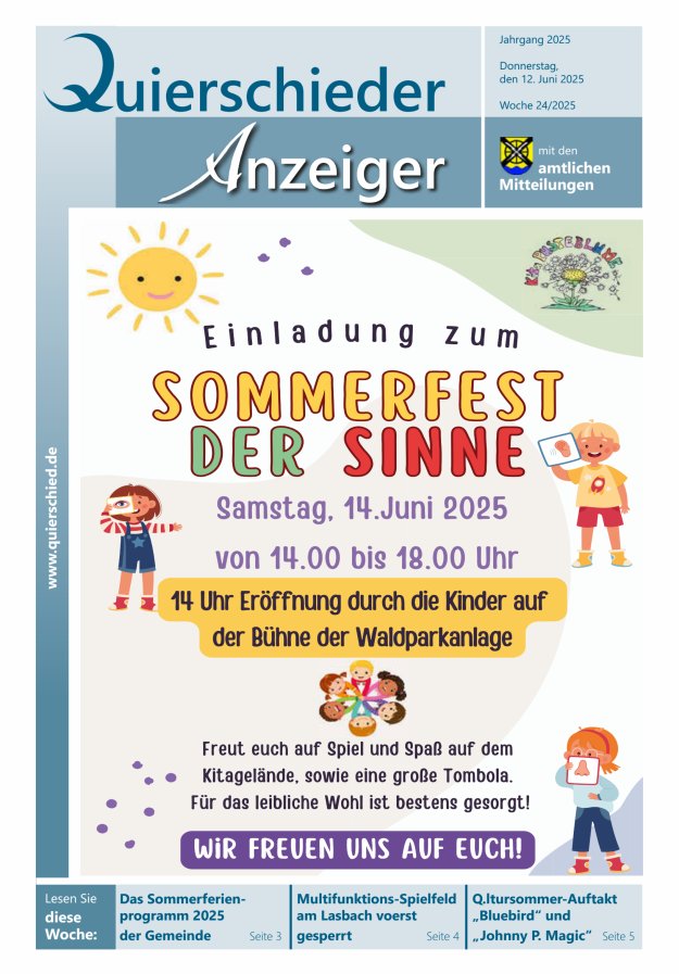 Quierschieder Anzeiger Titelblatt 24/2025