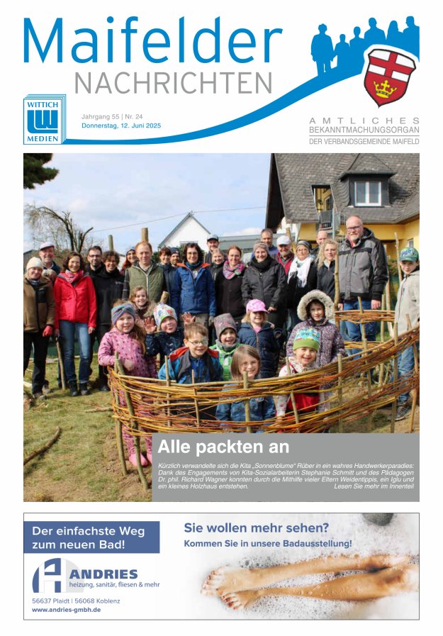 Maifelder Nachrichten - Wochenzeitung der Verbandsgemeinde Maifeld Titelblatt 24/2025