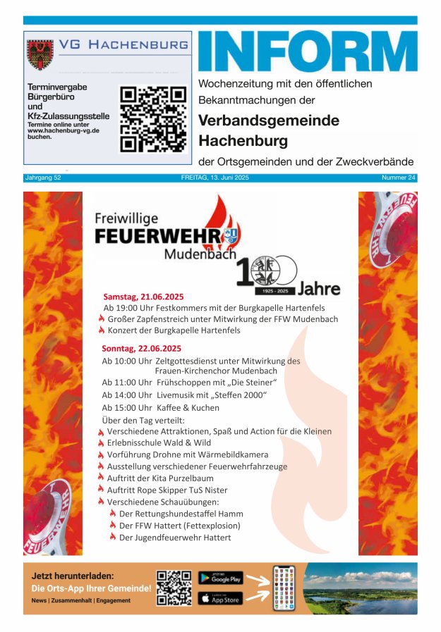 INFORM - Wochenzeitung der Verbandsgemeinde Hachenburg Titelblatt 24/2025