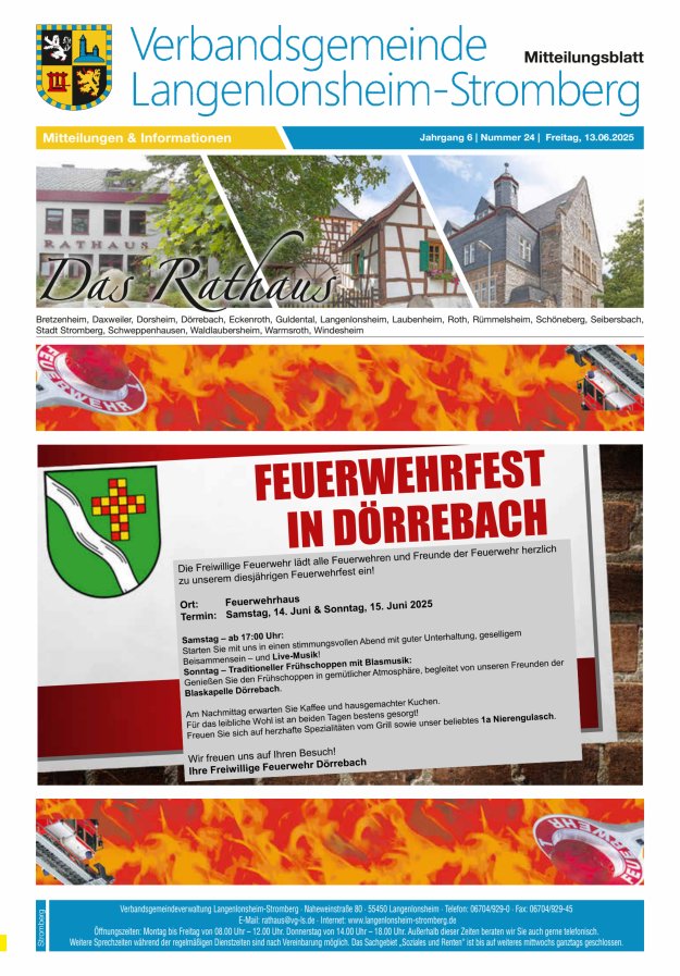 Das Rathaus - MTB d VG Langenlonsheim-Stromberg  Titelblatt 24/2025