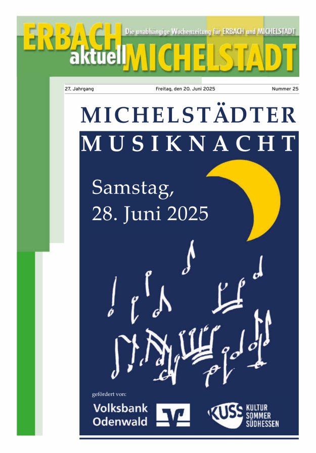 Erbach-Michelstadt aktuell Titelblatt 25/2025
