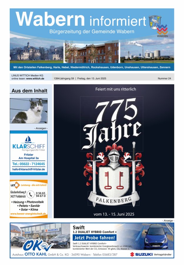 Wabern informiert Titelblatt 24/2025